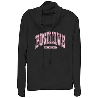 Juniors' Positive Thinking Cowlneck Graphic Lightweight Long Sleeve