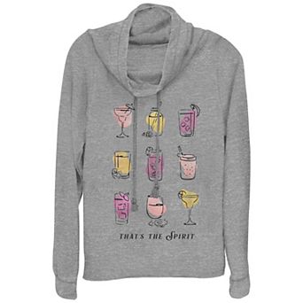 Women's Cocktails That's The Spirit Cowlneck Graphic Lightweight Long Sleeve