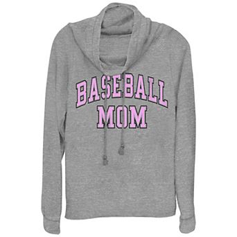Women's Baseball Mom Cowlneck Graphic Lightweight Long Sleeve
