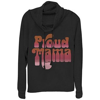 Women's Proud Mama Cowlneck Graphic Lightweight Long Sleeve