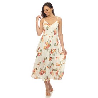 Women's V-neck Floral Print Maxi Dress
