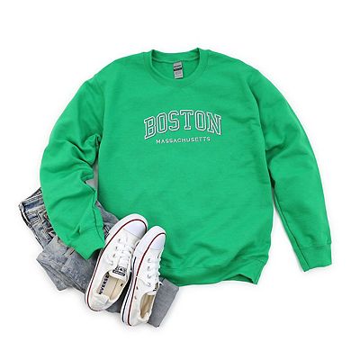Embroidered Boston Massachusetts Sweatshirt