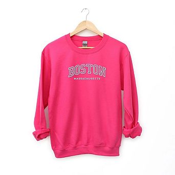 Embroidered Boston Massachusetts Sweatshirt