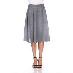 Buy Women Grey Solid Casual Knee Length Skirt Online - 760747