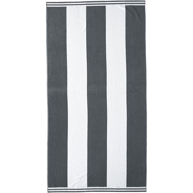 Lands end rugby stripe beach towel sale