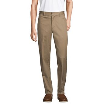 Men's Lands' End School Uniform Blend Plain Front Chino Pants