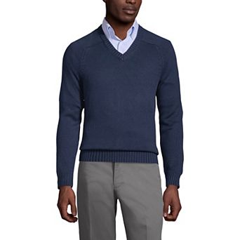 Mens' Lands' End School Uniform V-Neck Sweater