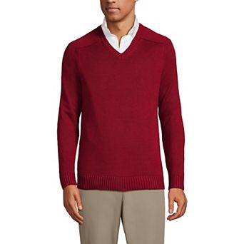 Mens' Lands' End School Uniform V-Neck Sweater
