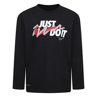 Boys 4-7 Nike "Just Do It." Textured Dri-FIT Long Sleeve T-shirt