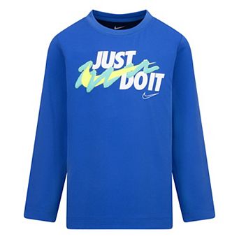 Boys 4-7 Nike "Just Do It." Textured Dri-FIT Long Sleeve T-shirt