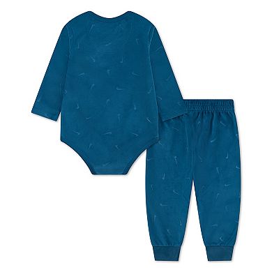 Baby Nike Velour Long Sleeve Bodysuit and Sweatpants 2-Piece Set
