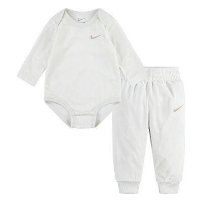 Baby Nike Velour Long Sleeve Bodysuit and Sweatpants 2 Piece Set