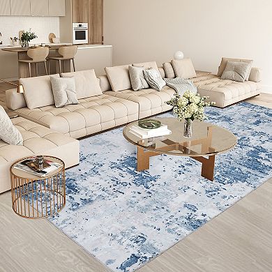 Garvee Machine Washable Modern Abstract Rug Indoor Contemporary Floor Cover for Home Decor