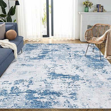 Glowsol Machine Washable Modern Abstract Rug Indoor Contemporary Floor Cover For Home Decor