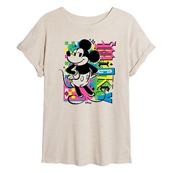 Disney's Mickey Mouse Juniors' Punk Oversized Tee