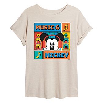 Disney's Mickey Mouse Juniors' Music Oversized Tee