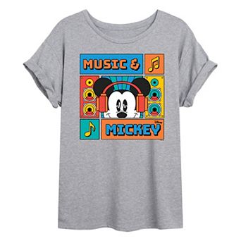 Disney's Mickey Mouse Juniors' Music Oversized Tee