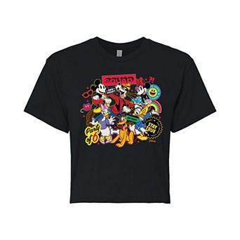 Disney's Mickey Mouse & Friends Juniors' Squad Icon Cropped Tee