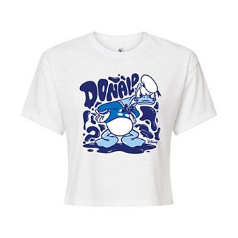 Disney's Donald Duck Juniors' Drip Cropped Tee