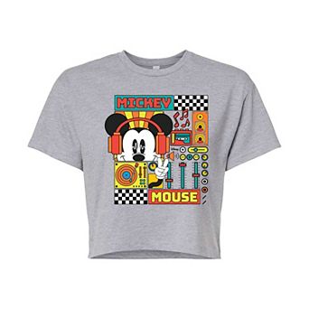 Disney's Mickey Mouse Juniors' Rhythm Waves Cropped Tee