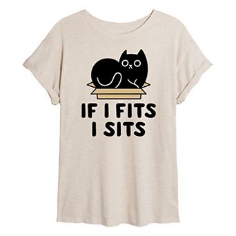 Juniors' If I Fits I Sits Oversized Tee