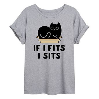 Juniors' If I Fits I Sits Oversized Tee