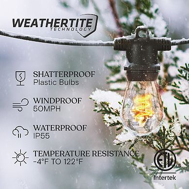 Brightech Ambience Pro 27 Ft Outdoor Solar Led String Lights With Spiral Bulbs