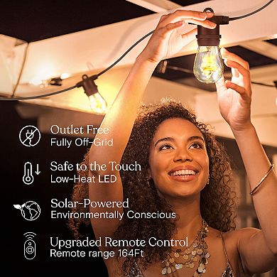 Brightech Ambience Pro 27 Ft Outdoor Solar Led String Lights With Spiral Bulbs