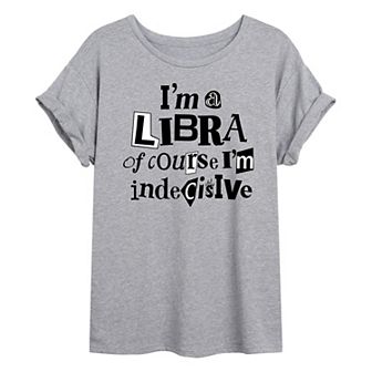 Juniors' Libra Indecisive Oversized Tee