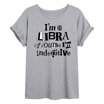 Juniors' Libra Indecisive Oversized Tee