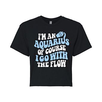 Juniors' Aquarius Go With The Flow Cropped Tee