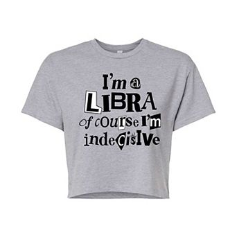 Juniors' Libra Indecisive Cropped Tee