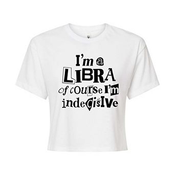 Juniors' Libra Indecisive Cropped Tee