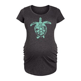Maternity Sea Turtle Illustration Graphic Tee