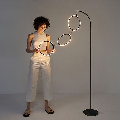Brightech Nova 74" Modern Dimmable Led Floor Lamp in Black Finish