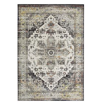 Garvee Soft Washable Floral Rug Vintage Distressed Home Decor Carpet