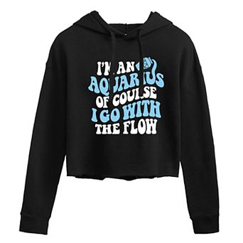 Juniors' Aquarius Go With The Flow Cropped Hoodie