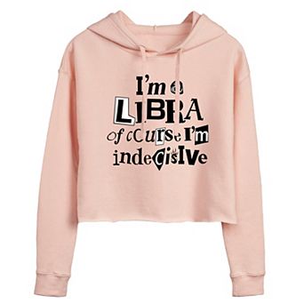 Juniors' Libra Indecisive Cropped Hoodie