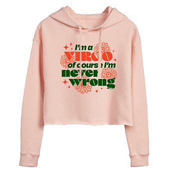 Juniors' Virgo Never Wrong Cropped Hoodie