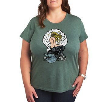Plus Vintage Mermaid Graphic Tee