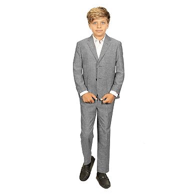 Gioberti Kids Linen Suit Set Jacket And Dress Pants