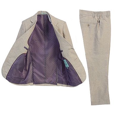 Gioberti Kid's Linen Suit Set Jacket And Dress Pants