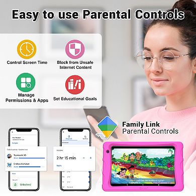 Contixo 8" Kids Tablet 64GB Octa-Core 2.0GHz, 4 GB DDR3 (2024 Model), 80+ Disney Storybooks (K81)