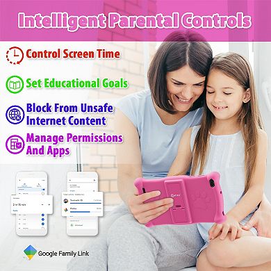 Contixo 7" Android Kids 32GB Tablet (2024 Model), Includes 50+ Disney eBooks, Protective Case