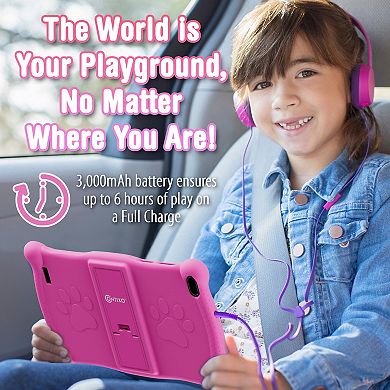 Contixo 7" Android Kids 32GB Tablet (2024 Model), Includes 50+ Disney eBooks, Protective Case
