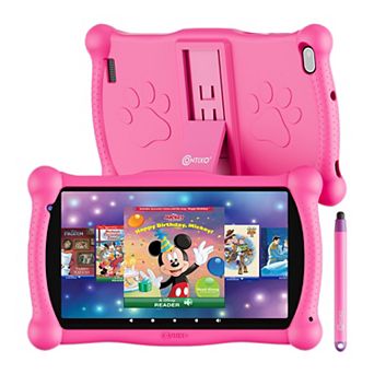 Contixo 7" Android Kids 32GB Tablet (2024 Model), Includes 50+ Disney eBooks, Protective Case