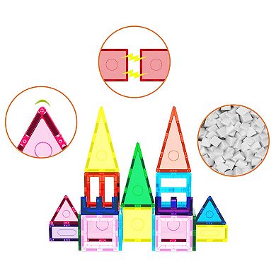 EverPlay 61 PC Magnetic Tiles, Magnetic Building Blocks for Kids, Magnet for Kids 3+