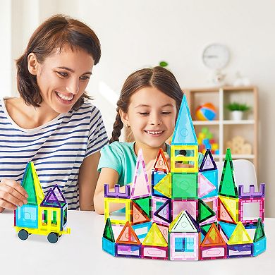 EverPlay 61 PC Magnetic Tiles, Magnetic Building Blocks for Kids, Magnet for Kids 3+