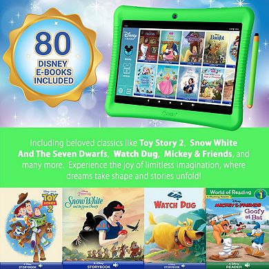 Contixo 10" Android Kids 32 Gb Tablet (2024 Model), With 80 Disney Storybooks, Kid-proof Case K102