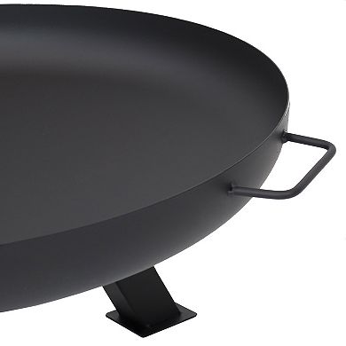 Sunnydaze 29.25 In Rustic Steel Tripod Fire Pit With Cover - Black